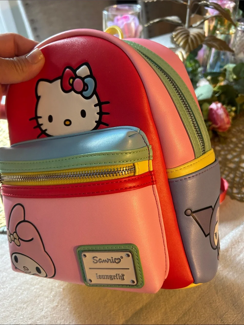 Sanrio Mini Backpack with Hello Kitty & My Melody - Red Pink Blue Yellow